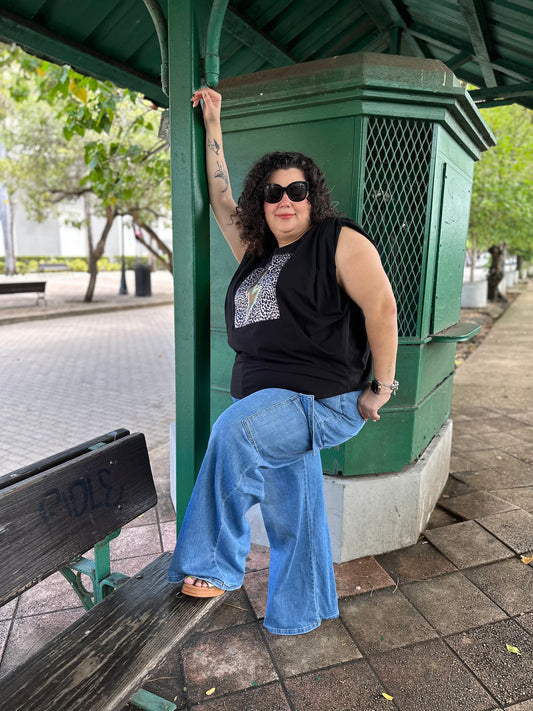 Drawstring Cargo Denim Pants