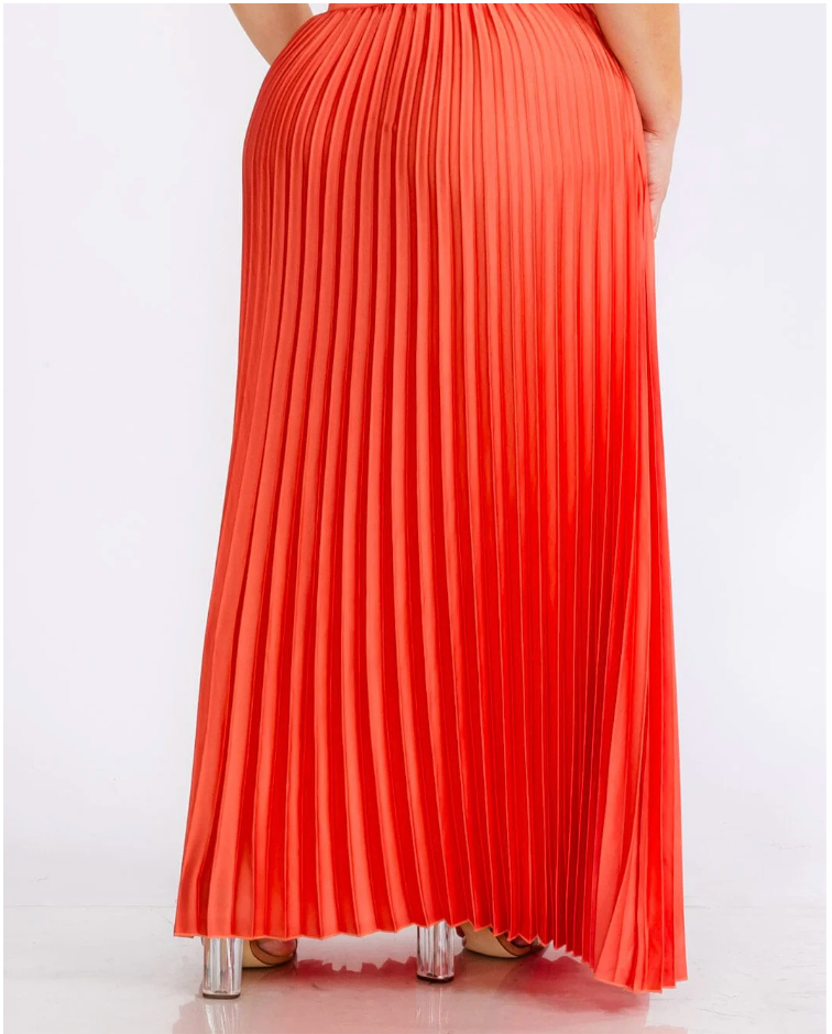 Pleated Maxi Skirt
