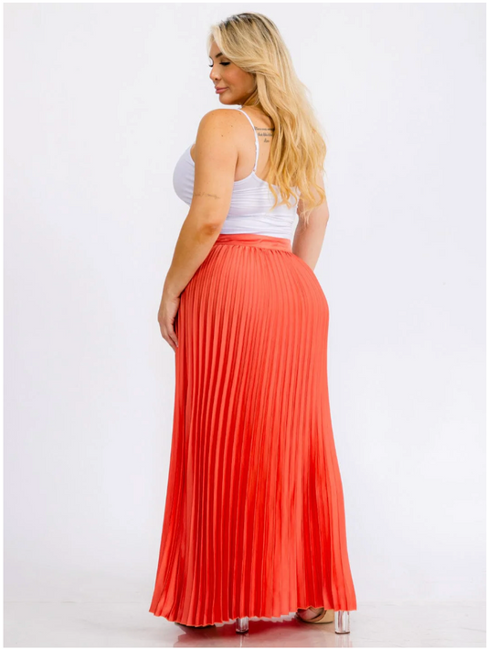 Pleated Maxi Skirt